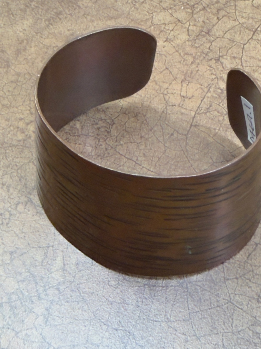 Wide Brown copper Metal Cuff Bracelet